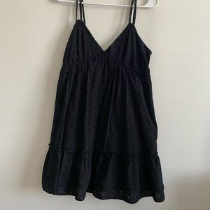 Black Puffy Floral Dress